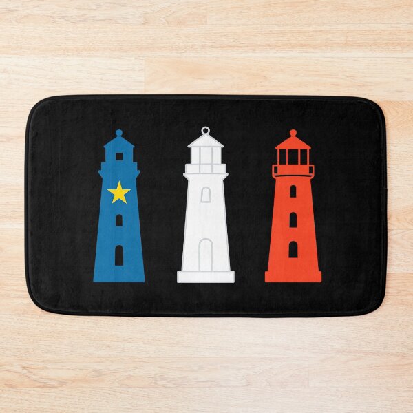 Item preview, Acadian Flag Lighthouses Maritime Blue, White & Red Lighthouses for L'Acadie designed and sold by TheTrendsDesk.