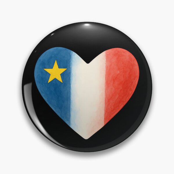 Item preview, Acadian Flag Heart Maritime Pride with Blue, White & Red for L'Acadie designed and sold by TheTrendsDesk.