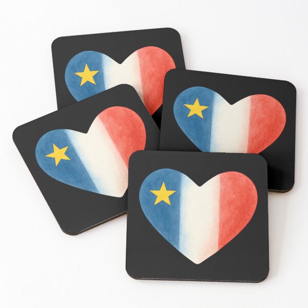 Item preview, Acadian Flag Heart Maritime Pride with Blue, White & Red for L'Acadie designed and sold by TheTrendsDesk.