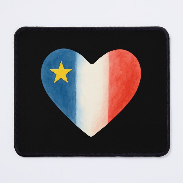 Item preview, Acadian Flag Heart Maritime Pride with Blue, White & Red for L'Acadie designed and sold by TheTrendsDesk.