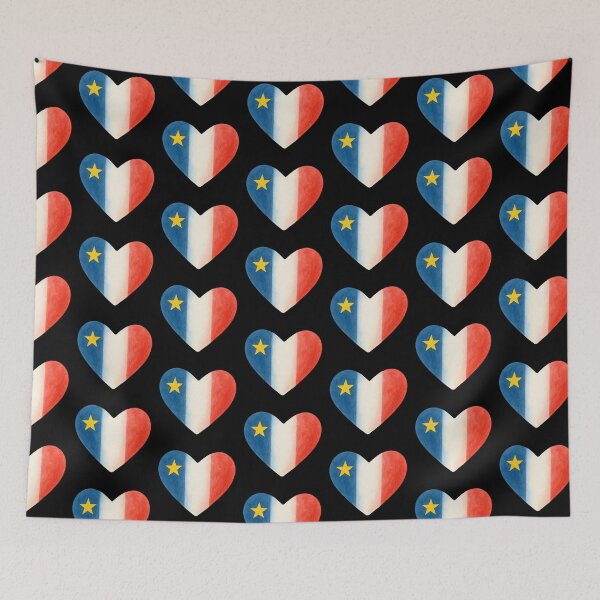 Item preview, Acadian Flag Heart Maritime Pride with Blue, White & Red for L'Acadie designed and sold by TheTrendsDesk.