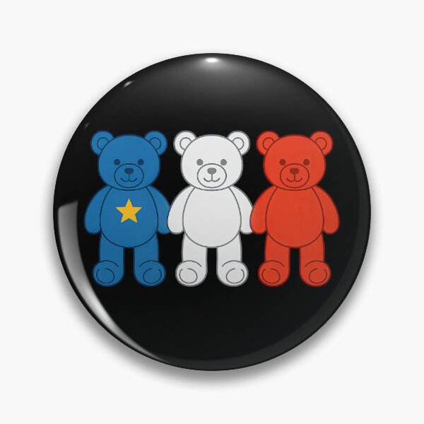 Item preview, Acadian Flag Toy Bear Maritime Pride Blue, White & Red Stuffed Animal Bears for L'Acadie designed and sold by TheTrendsDesk.
