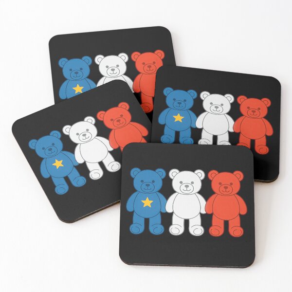 Item preview, Acadian Flag Toy Bear Maritime Pride Blue, White & Red Stuffed Animal Bears for L'Acadie designed and sold by TheTrendsDesk.