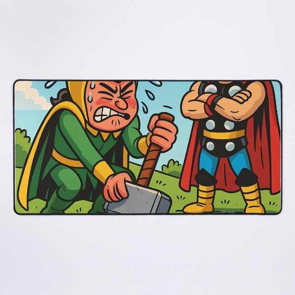 Item preview, Loki trying to lift Mjölnir designed and sold by NorseDrip.