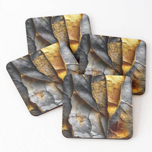 Item preview, Striking Gold and Silver Abstract Textured Art Piece designed and sold by Artessie.