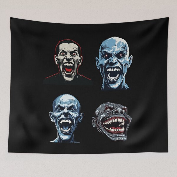 Item preview, Halloween Demon Crazy Face Heads Smiling Grinning HorrorFaces designed and sold by TheTrendsDesk.