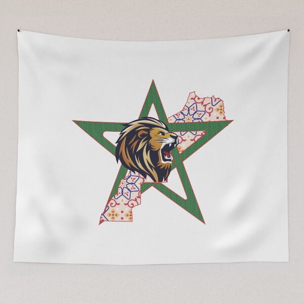 Item preview, Moroccan Lion & Star Geometric Pattern Artwork designed and sold by johsef.