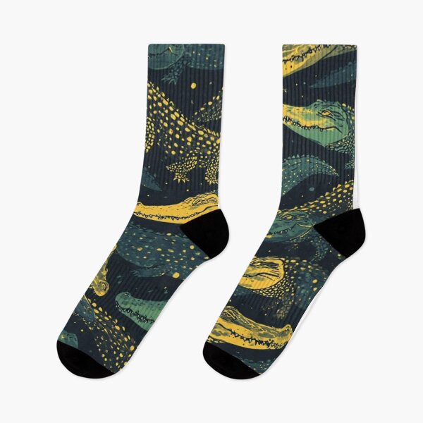 Item preview, Green Yellow Gator Pattern| Dreaming Crocodiles | Crocodile Dreams  designed and sold by Exitsolara.