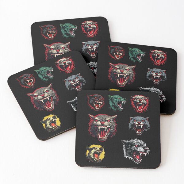Item preview, Demon evil cat and dog heads baring teeth Horror for Halloween designed and sold by TheTrendsDesk.