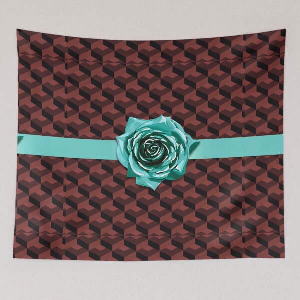 Item preview, Modern Retro Red Blue Geometric Rose Choker designed and sold by TackyTime.