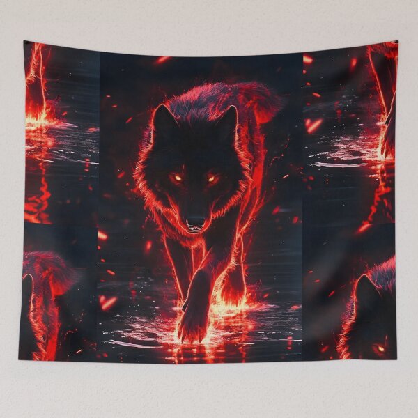 Item preview, Flaming wolf designed and sold by Joshuasanga76a.