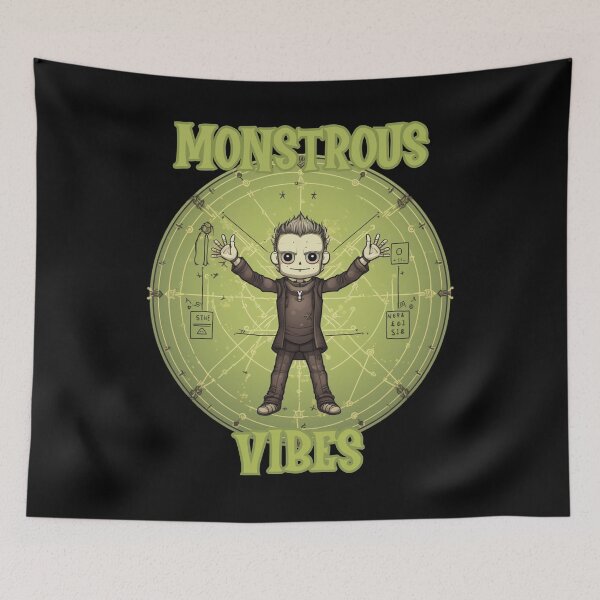 Item preview, Monstrous Vibes, Franken monster Cute Horror for Halloween designed and sold by TheTrendsDesk.