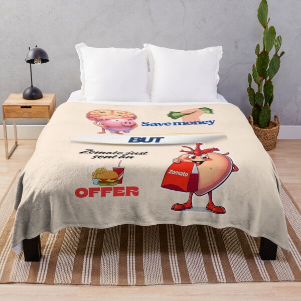 Item preview, Brain vs Heart – Save Money vs Zomato Offer Funny Poster designed and sold by Red White Blue Studio.
