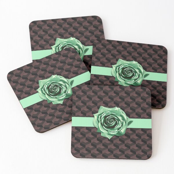 Item preview, Modern Retro Purple Green Geometric Rose Choker designed and sold by TackyTime.