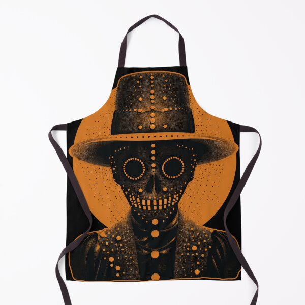 Item preview, Orange Skeleton like head wearing a hat Horror for Halloween designed and sold by TheTrendsDesk.