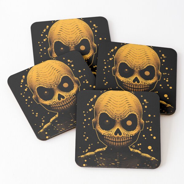 Item preview, Creepy Yellow Skeleton Head, Halloween Horror Head designed and sold by TheTrendsDesk.