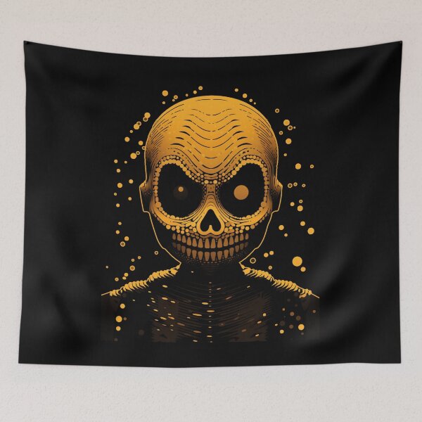 Item preview, Creepy Yellow Skeleton Head, Halloween Horror Head designed and sold by TheTrendsDesk.