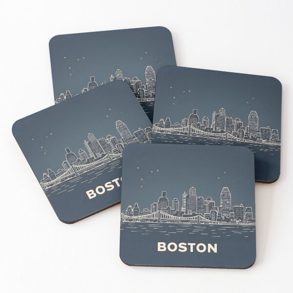 Item preview, Boston Skyline with Bridge at Night designed and sold by MondeMade.