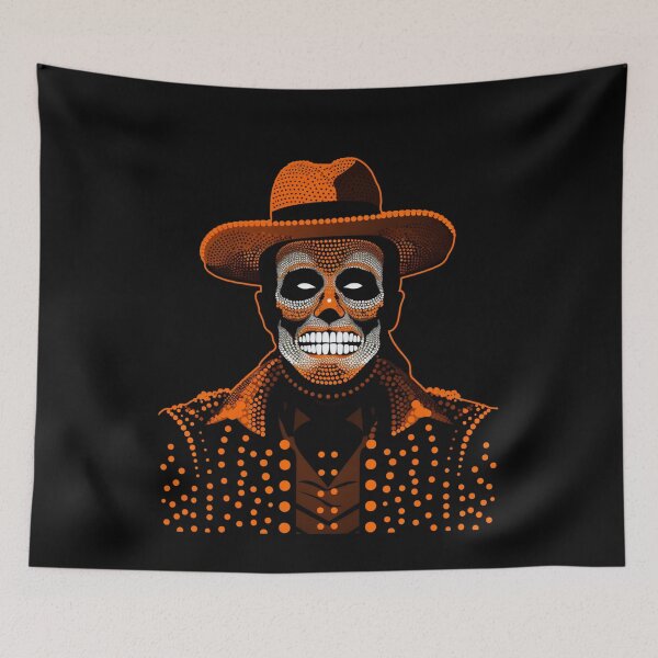 Item preview, Skeleton face man hat and fancy coat Halloween Horror designed and sold by TheTrendsDesk.
