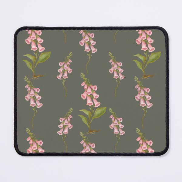 Item preview, Digitalis purpurea. Seamless pattern with pink flowers digitalis purpurea. Hand painted botanical print designed and sold by Grin Katalina Floral Patterns & Cozy Art.