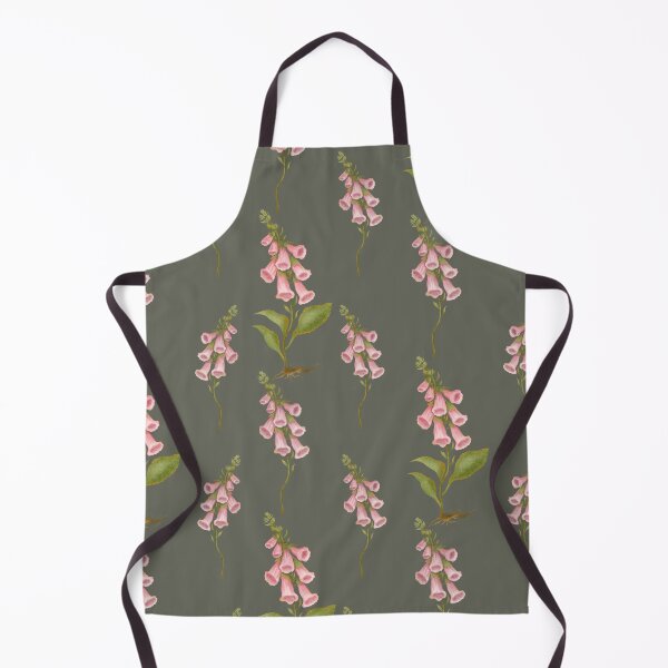 Item preview, Digitalis purpurea. Seamless pattern with pink flowers digitalis purpurea. Hand painted botanical print designed and sold by Grin Katalina Floral Patterns & Cozy Art.
