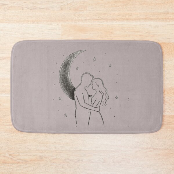 Item preview, Romantic Couple Chalk Sketch – Moon & Stars Love Illustration designed and sold by KDesignCrafts.