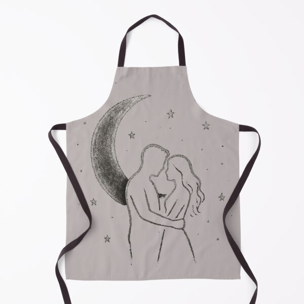 Item preview, Romantic Couple Chalk Sketch – Moon & Stars Love Illustration designed and sold by KDesignCrafts.