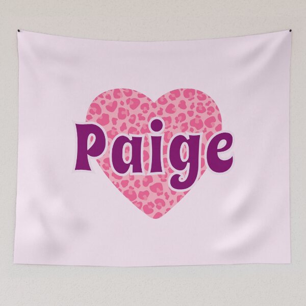 Item preview, Paige Name Pink Leopard Heart  designed and sold by Jeallan Designs.