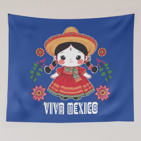 Item preview, Viva Mexico Mexican Girl Flag Independence Day Girls Kids design designed and sold by Colorfulman.