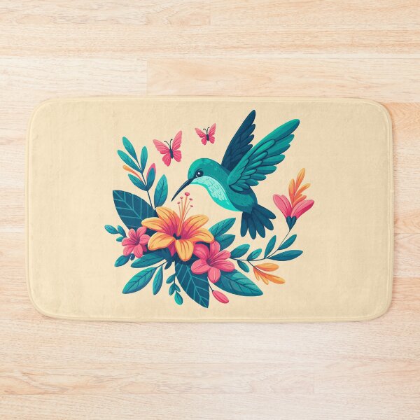 Item preview, Hummingbird with Flowers and Butterflies designed and sold by Ghost on Toast.