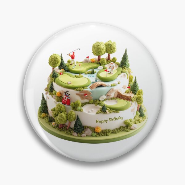 Item preview, Golf themed birthday cake with lush green fairways designed and sold by DadGenX.