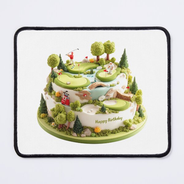 Item preview, Golf themed birthday cake with lush green fairways designed and sold by DadGenX.