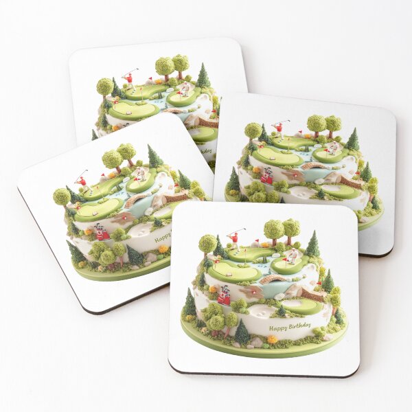 Item preview, Golf themed birthday cake with lush green fairways designed and sold by DadGenX.