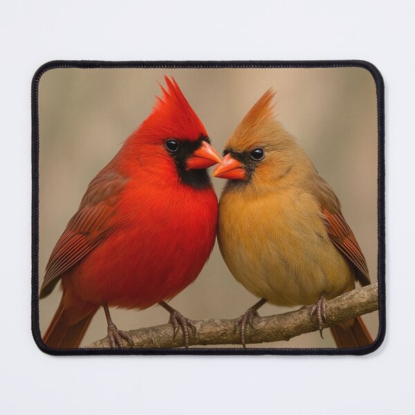 Aperçu de l'œuvre Couple d'oiseaux cardinaux - mâle et femelle créée et vendue par BackgroundND.