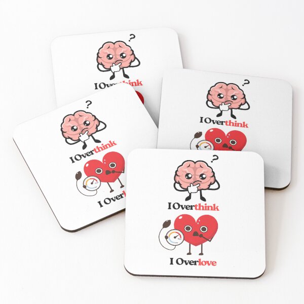 Item preview, Brain vs Heart – I Overthink, I Overlove Funny Poster designed and sold by Red White Blue Studio.