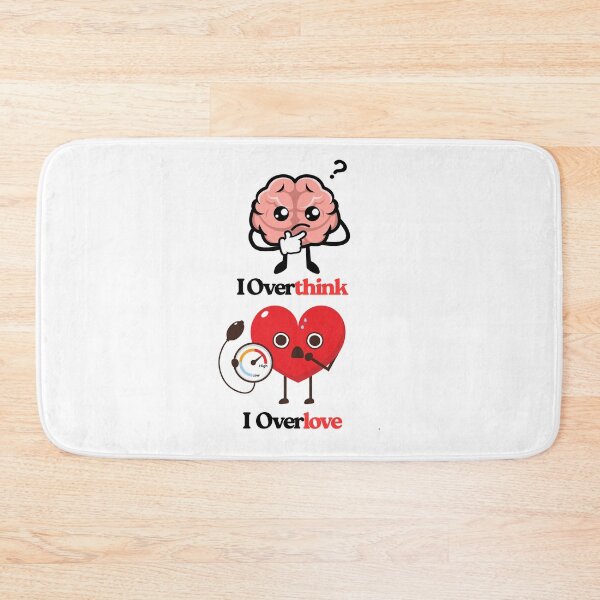 Item preview, Brain vs Heart – I Overthink, I Overlove Funny Poster designed and sold by Red White Blue Studio.