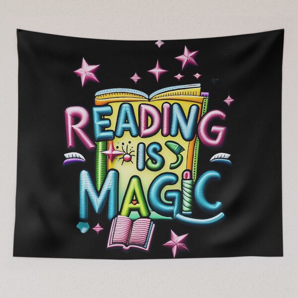 Item preview, Reading Is Magic Sparkle Book Art designed and sold by ArtDesignTp.