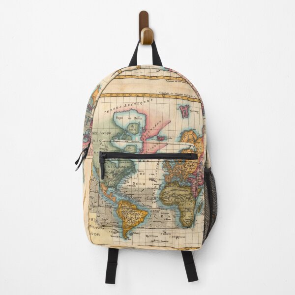Item preview, World Map 1700s Antique Vintage Hemisphere Continents Geography designed and sold by antiqueart.