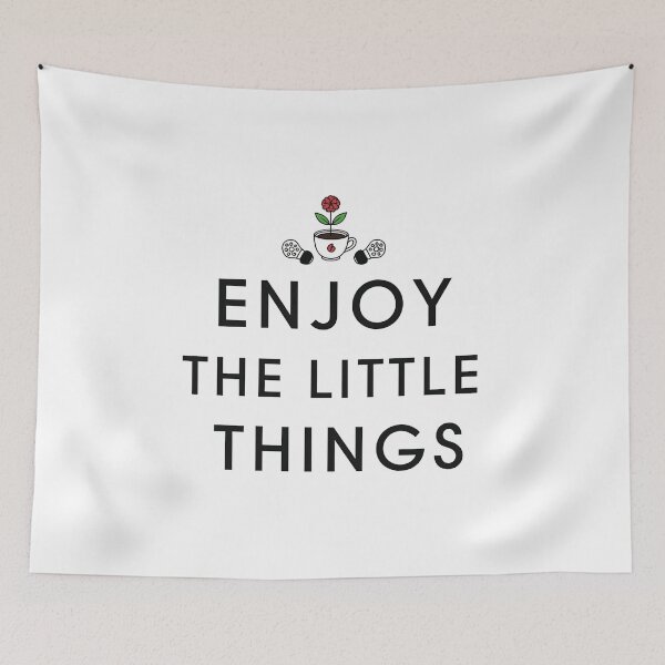 Item preview, Enjoy the Little Things Minimalist Quote Plant Teacup designed and sold by Owcomm.