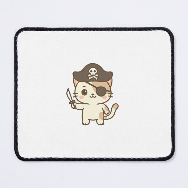 Item preview, Kawaii Pirate Cat – Cute Pirate Cat designed and sold by Meow-WoofDesign.