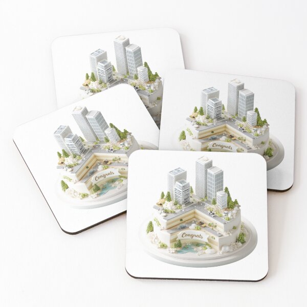 Item preview, Tiered cake shaped like city skyline with skyscrapers designed and sold by DadGenX.