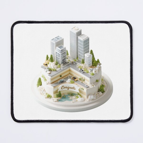 Item preview, Tiered cake shaped like city skyline with skyscrapers designed and sold by DadGenX.