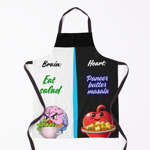 Item preview, Brain vs Heart – Eat Salad or Paneer Butter Masala Funny Poster designed and sold by Red White Blue Studio.