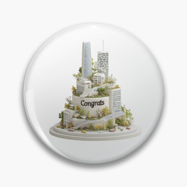 Item preview, Tiered cake shaped like city skyline with skyscrapers designed and sold by DadGenX.