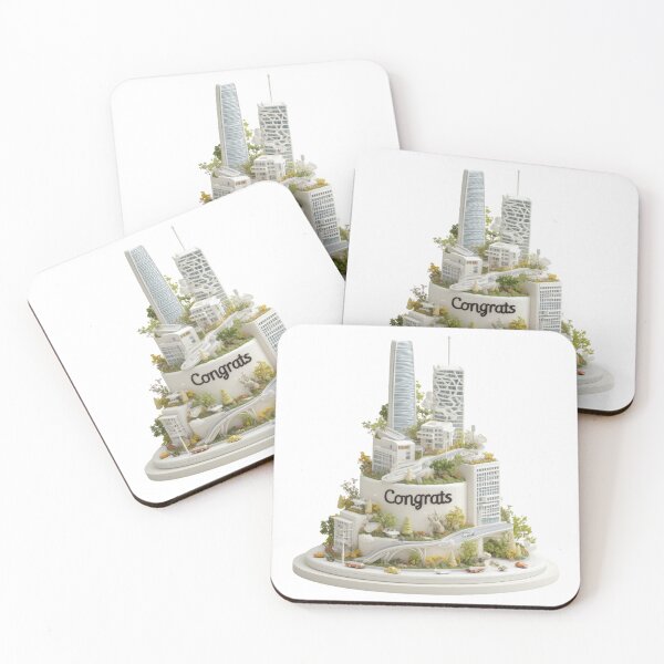 Item preview, Tiered cake shaped like city skyline with skyscrapers designed and sold by DadGenX.