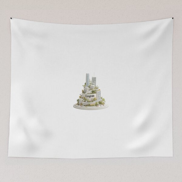 Item preview, Tiered cake shaped like city skyline with skyscrapers designed and sold by DadGenX.