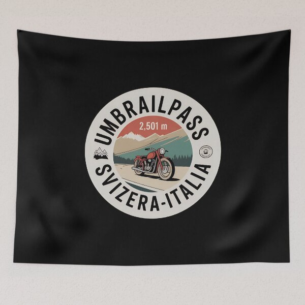 Item preview, Umbrail Pass Switzerland Italy Vintage Motorcycle Sticker – Alpine Adventure Badge designed and sold by VividOrganica.