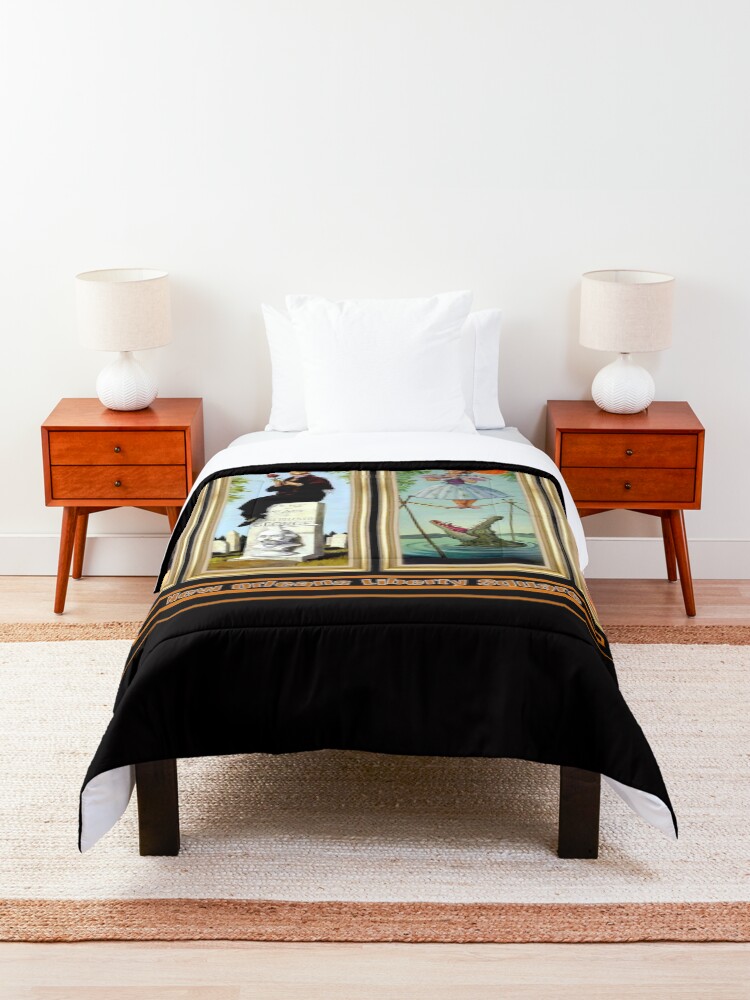 Alternate view of HAUNTED MANSION : Vintage New Orleans Liberty Square Prints. Comforter