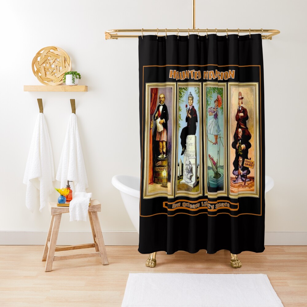 HAUNTED MANSION : Vintage New Orleans Liberty Square Prints. Shower Curtain