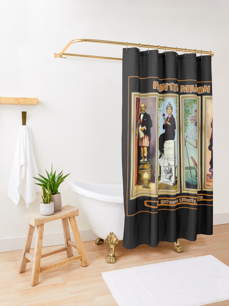 Alternate view of HAUNTED MANSION : Vintage New Orleans Liberty Square Prints. Shower Curtain